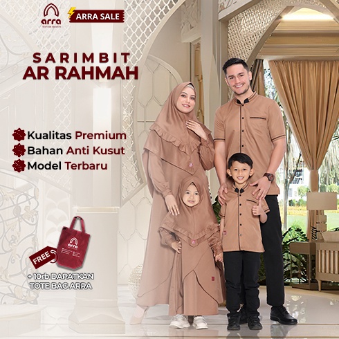 KODE L14N ARRA  Sarimbit Ar Rahmah Fashion Muslim Koko Gamis Khimar Bahan Soft Toyobo mix Santhoni C