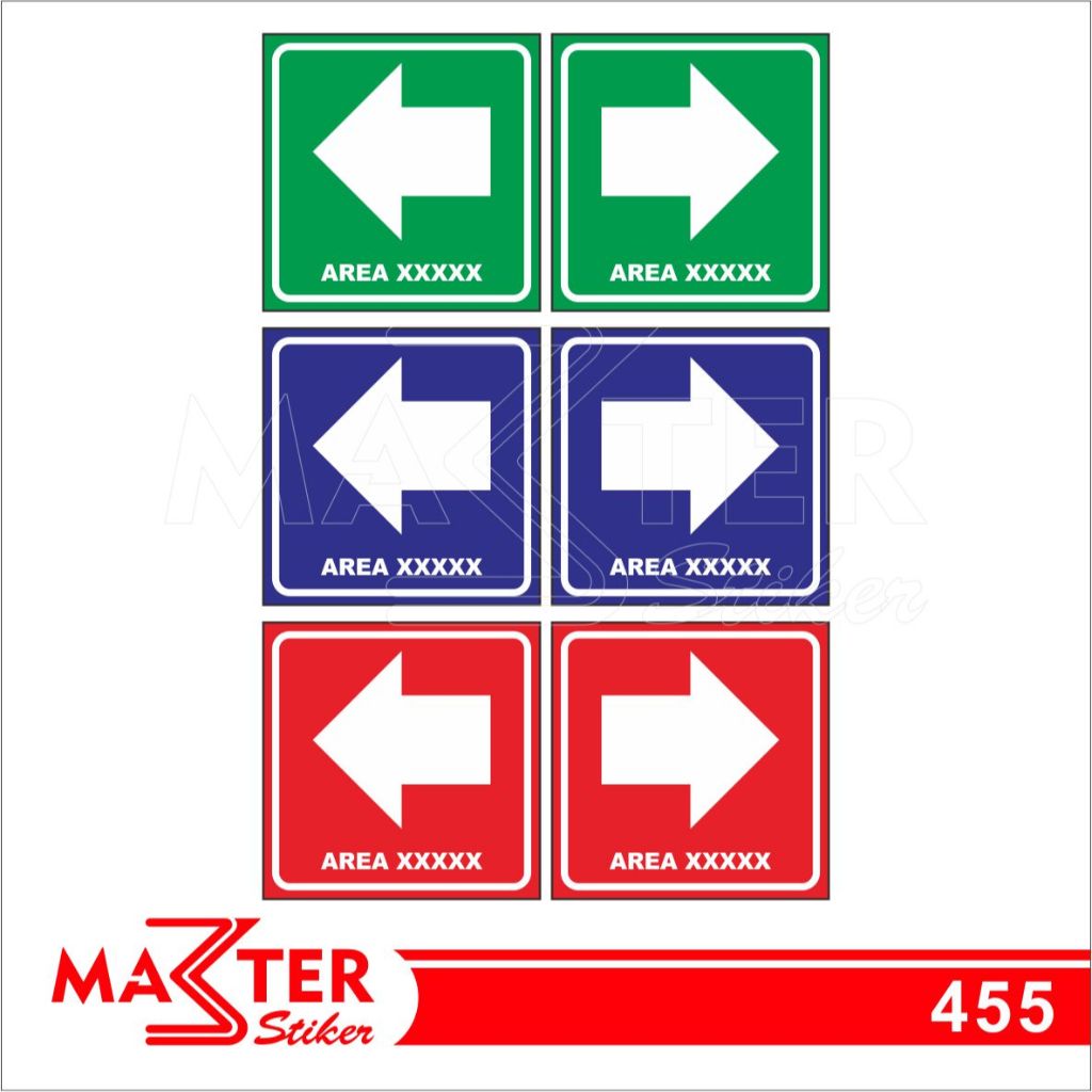 

455 - Stiker Tanda Panah, Petunjuk Arah Area, Sticker Vinyl, Tahan Air, Termurah, dan Bisa Custom