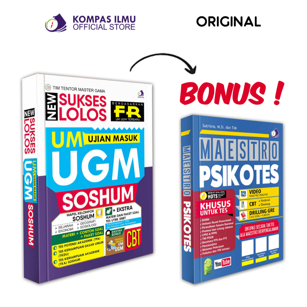 Best Seller Buku UM UGM SOSHUM - New Sukses Lolos UM UGM Soshum Kompas Ilmu Official