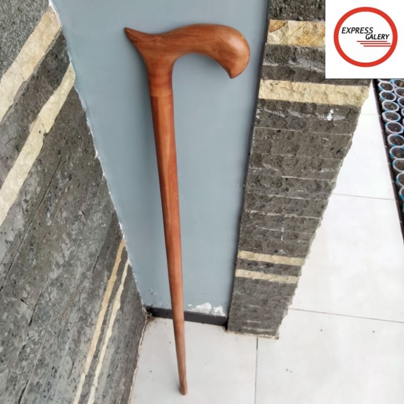 tongkat jalan kayu nagasari model habib natural C09