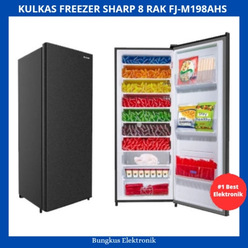KULKAS FREEZER SHARP 8 RAK FJ-M198AHS KULKAS 8 RAK