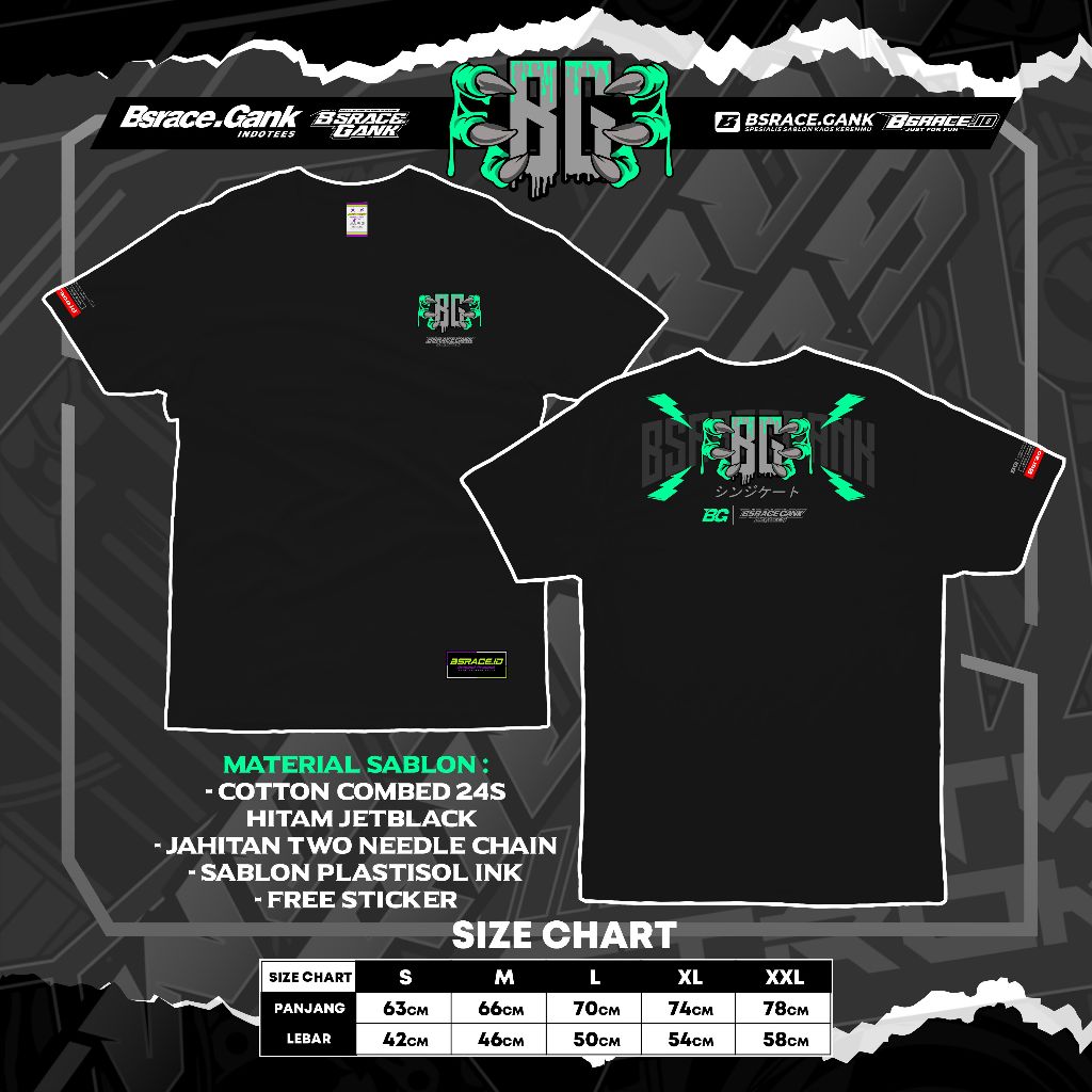 Kaos Bsrace Gank Terbaru Tshirt Distro Bsrace Cakar