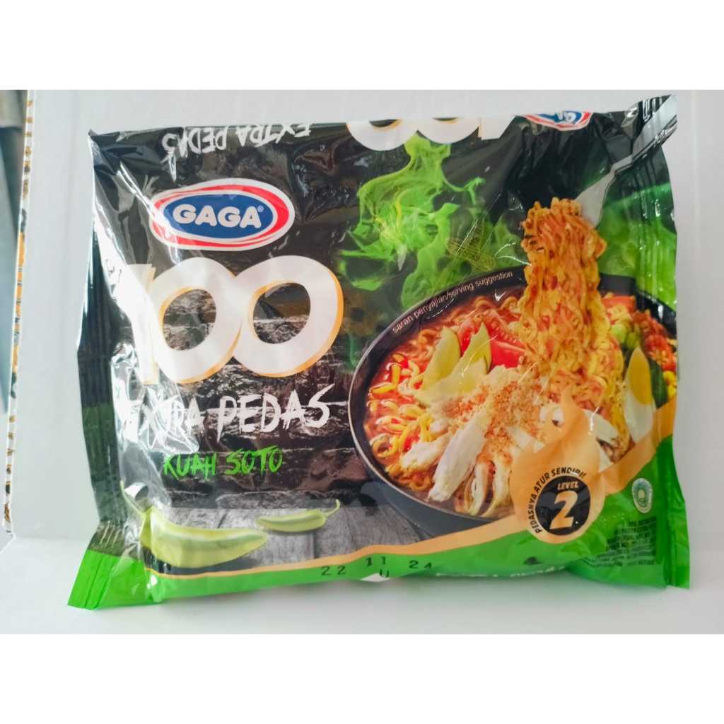 

MIE GAGA 100 EXTRA PEDAS KUAH SOTO 75G