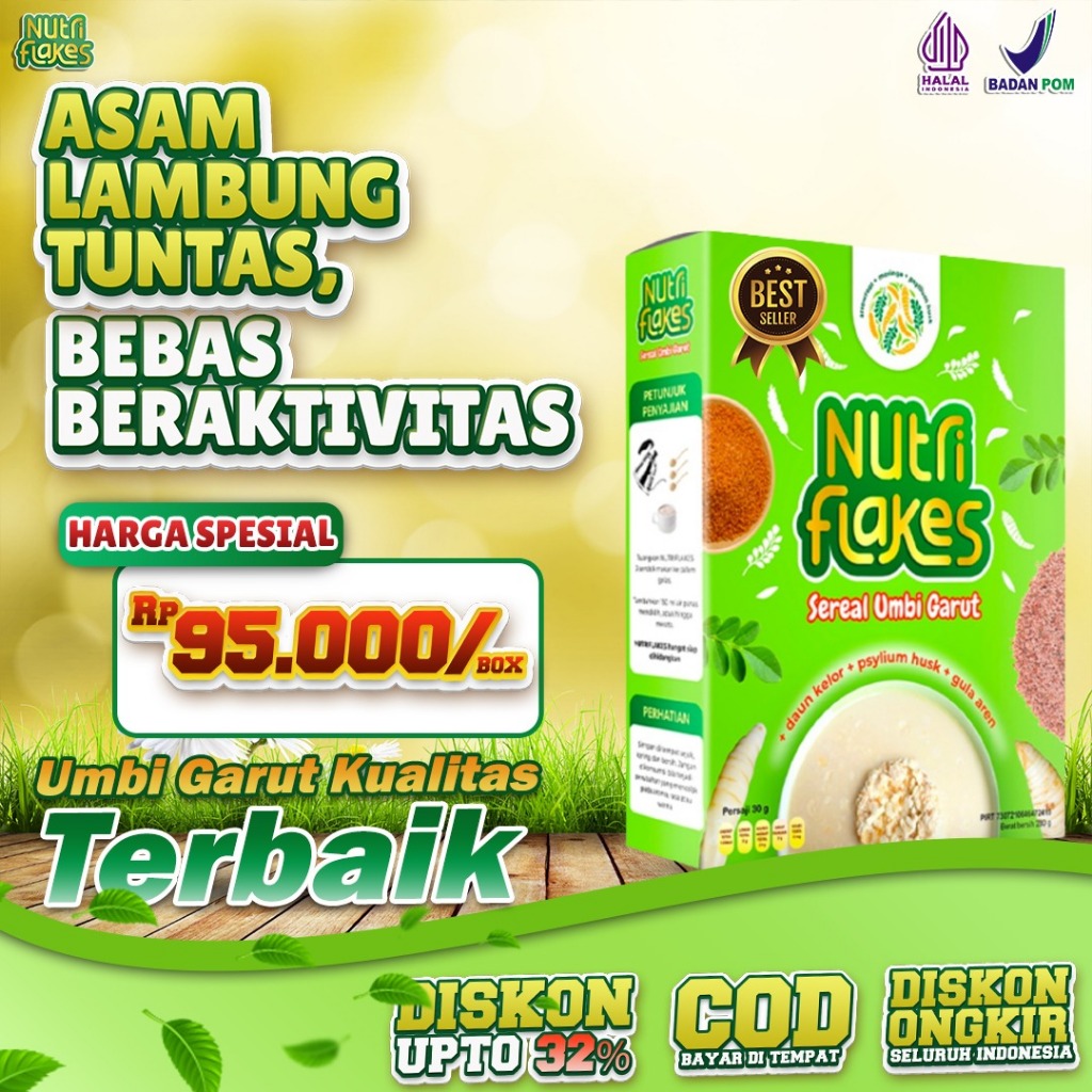 

NUTRIFLAKES Cereal - 1 Box Sereal Asam Lambung Herbal Ampuh atasi Maag, GERD dan Asam Lambung