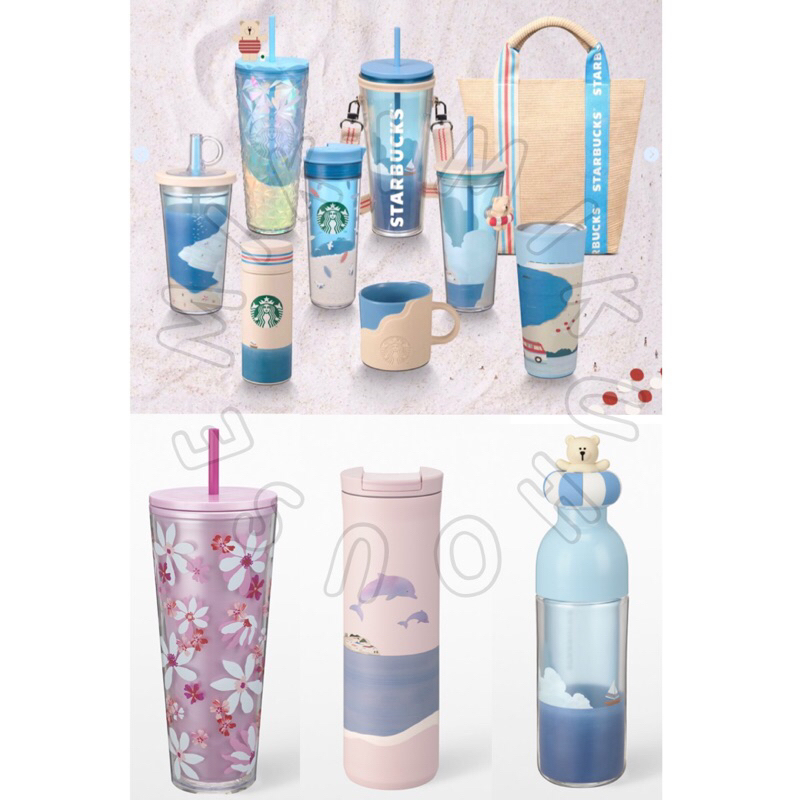 2024 THAILAND STARBUCKS SUMMER TUMBLER MUG BEARISTA DOLPHIN STARBUCKS STAINLESS SERINA SAND COLD CUP