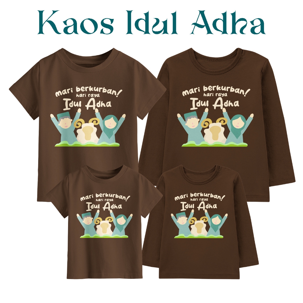 Kaos Couple Keluarga Idul Adha Warna Brown Anak dan Dewasa