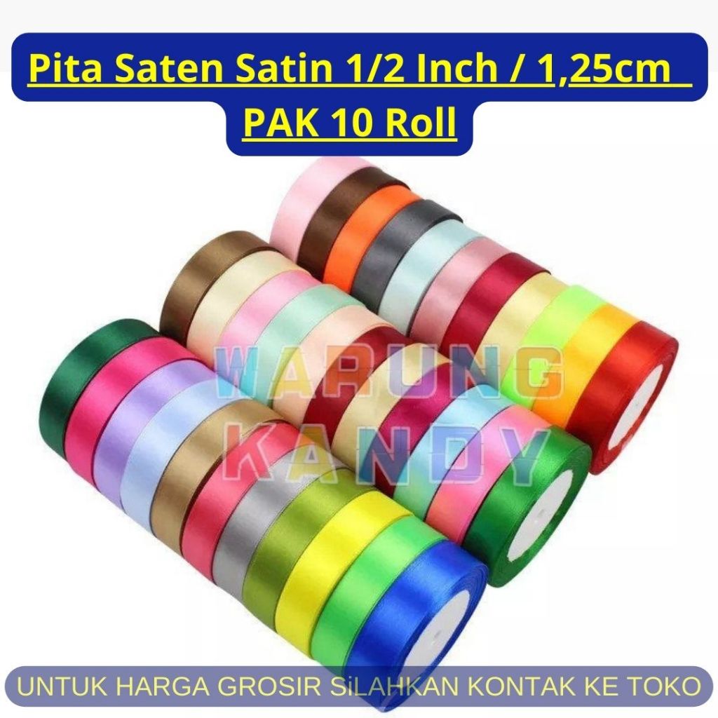 

Pita Saten Satin 3/4 Inch / 2cm ~ PAK 10Roll