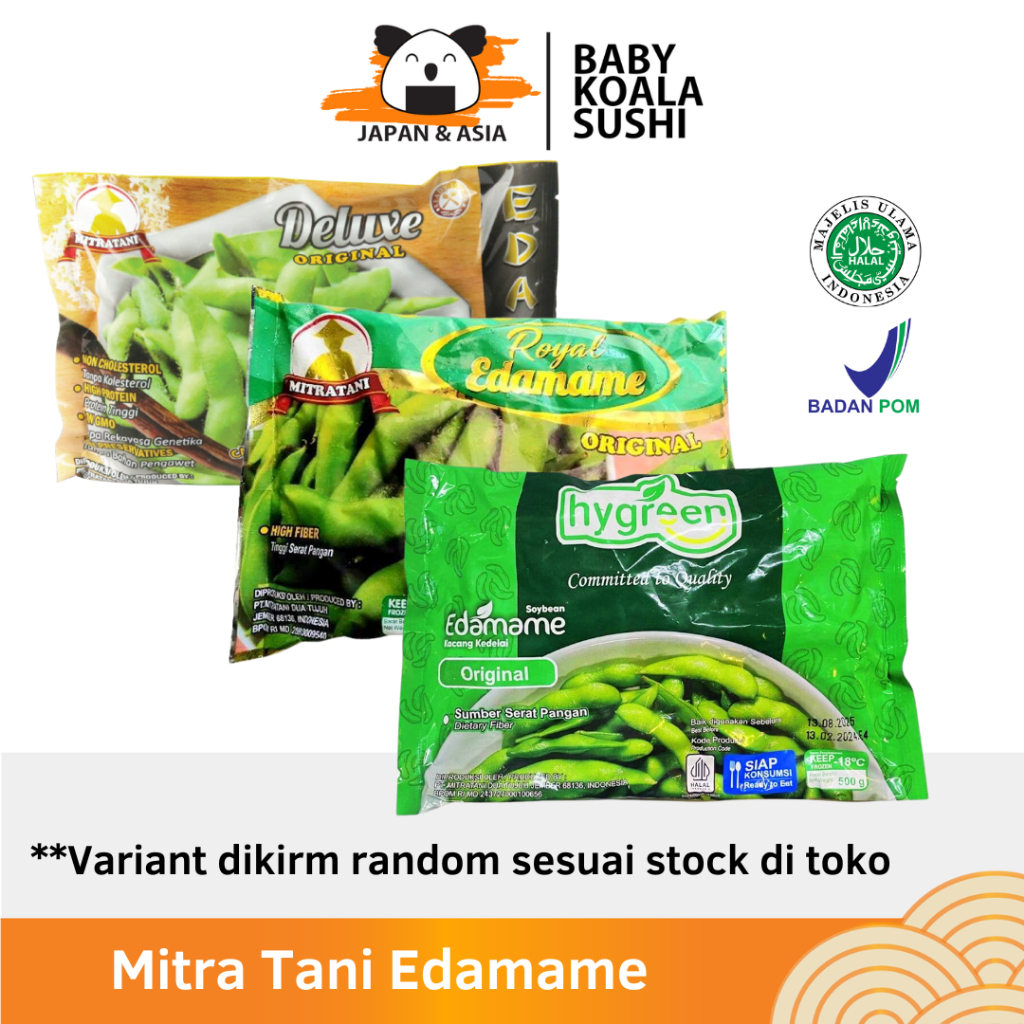 MITRA TANI Edamame Kacang Kedelai Jepang 500 g Halal | Kualitas Export Kedelai Rebus Frozen