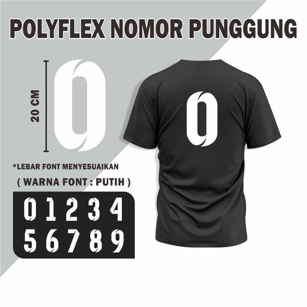 Nomor punggung sablon setrika nomor punggung jersey polyflex sepak bola murah sablon emblem setrika 