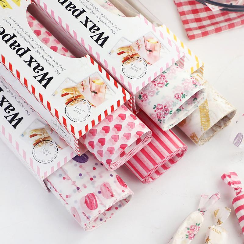10 / 50 Pcs Kertas Pembungkus Makanan Roti Sandwich Burger Kue Dessert Tahan Minyak Wax paper box / 