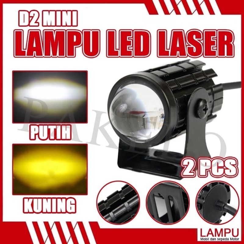 Lampu Tembak D2 Laser mini  Led Foglamp Universal Motor