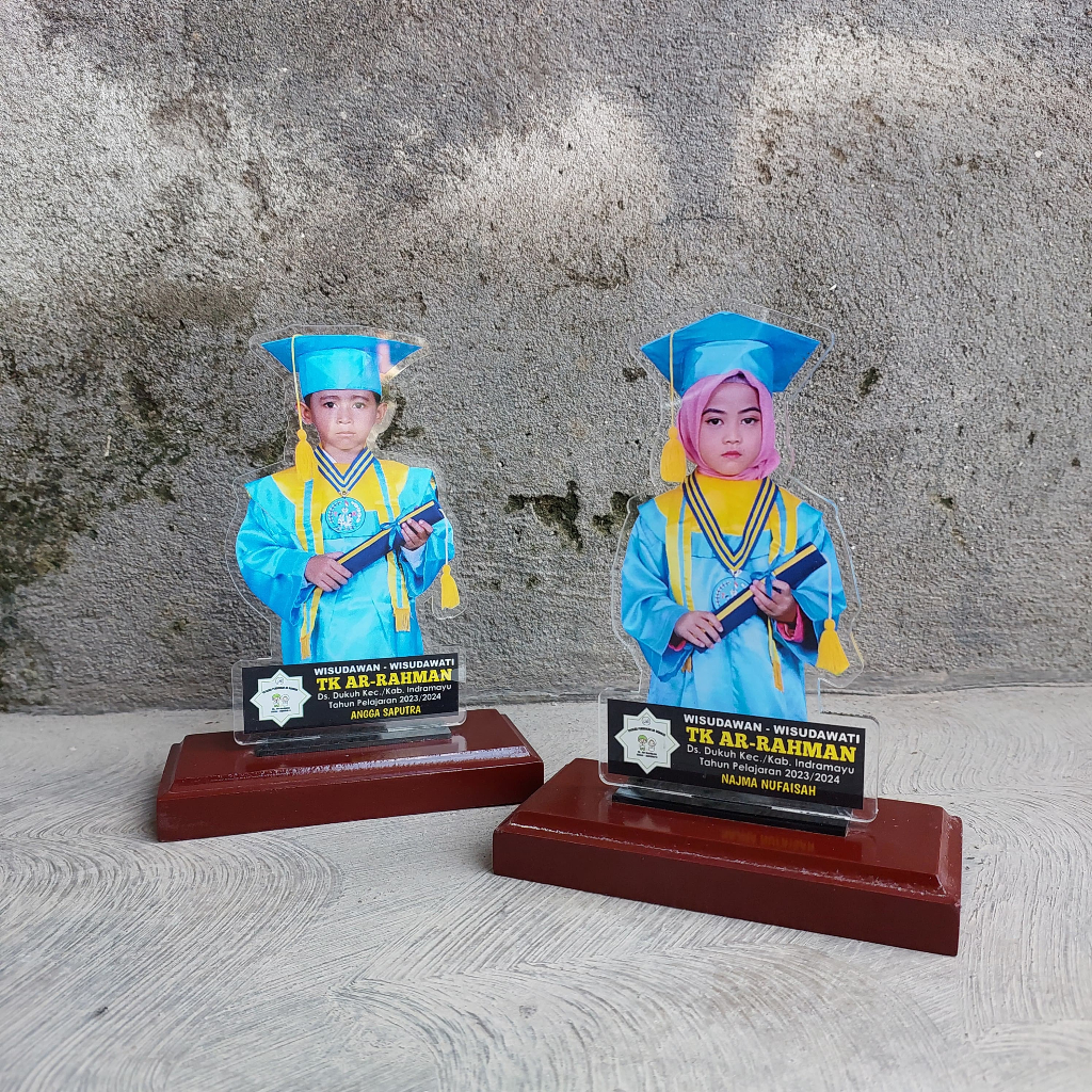 Kedai Creative Piala Akrilik Wisuda Anak TK PAUD Free Custom Foto Print UV