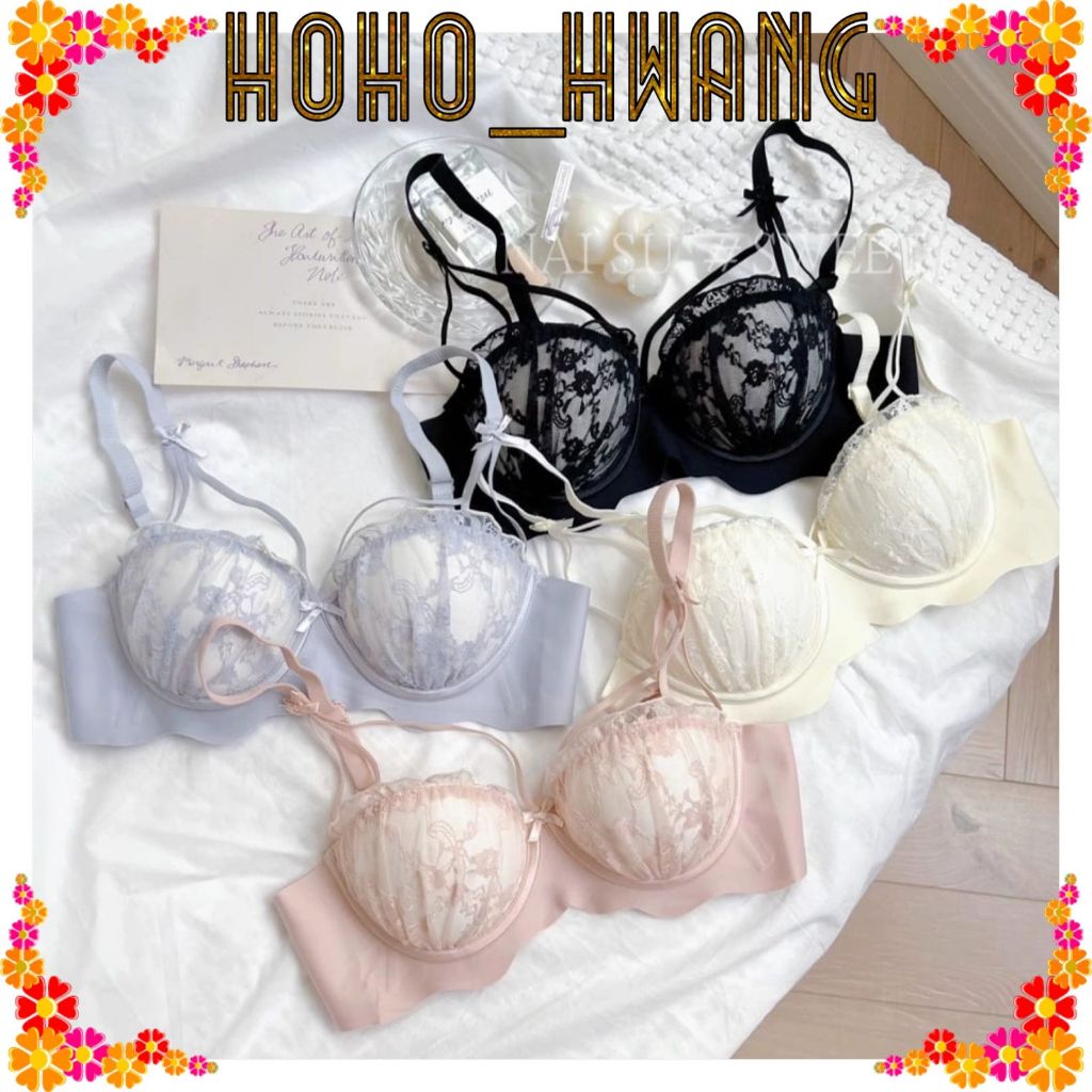 HOHO_HWANG (B-185) Fashion BH hot bra BH Bahan Lace Tipis Sexy  bra one-piece push-up sexy renda BH