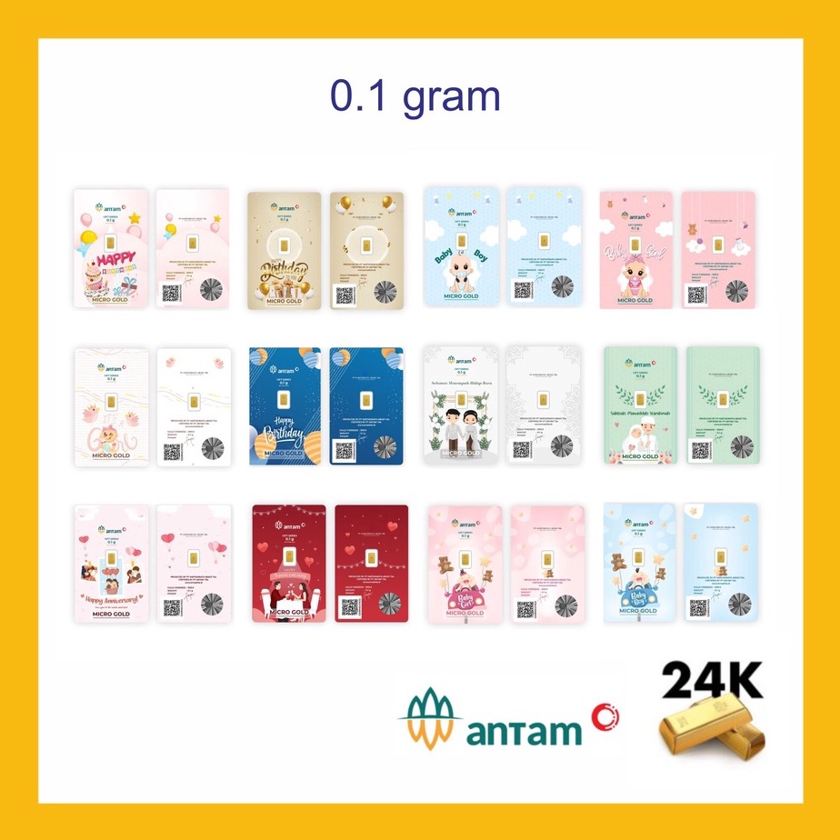 LM Emas Logam Mulia Antam 1 gram LM Emas Kita Hartadinata merek Micro gold Batangan 24k Birthday Ult