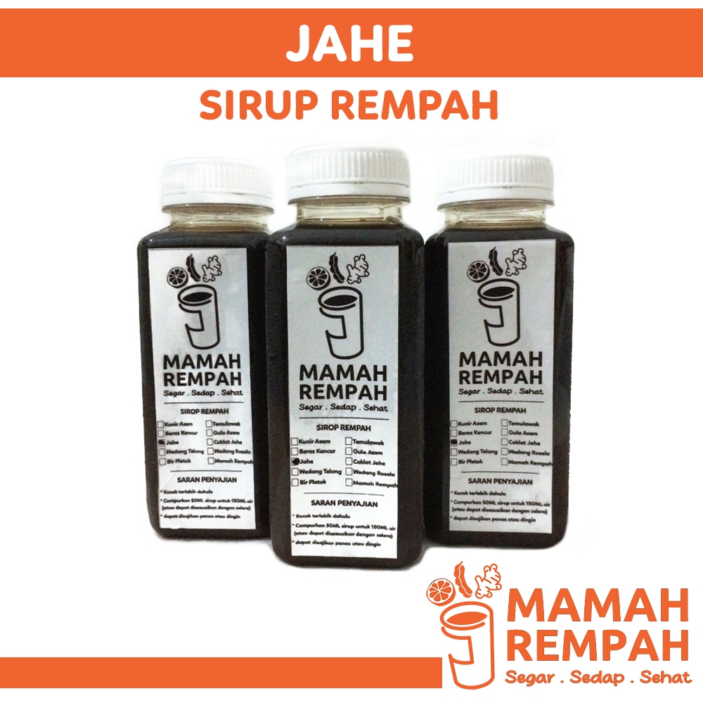 

Sirup Jamu Jahe Sari Rempah Tradisional Modern Syrup Ginger Minuman Sehat Herbal Alami 250ml