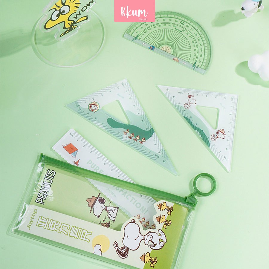 

4 in 1 Snoopy Set Penggaris Plastik/ Ruler Set Cute