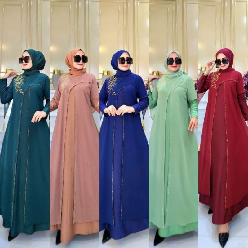 Zifa Fashion || Abaya Dress Kaftan Mandalika || Gamis Polos || Abaya Hitam || Abaya Turkey || Arabia