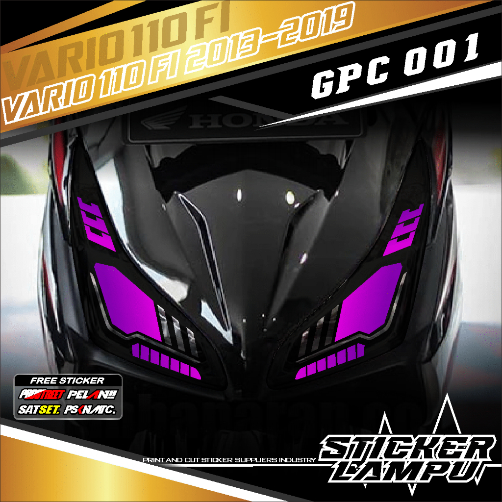 STIKER VARIASI LAMPU ALIS MOTOR VARIO 110 FI 2013 - 2019 NEW 01