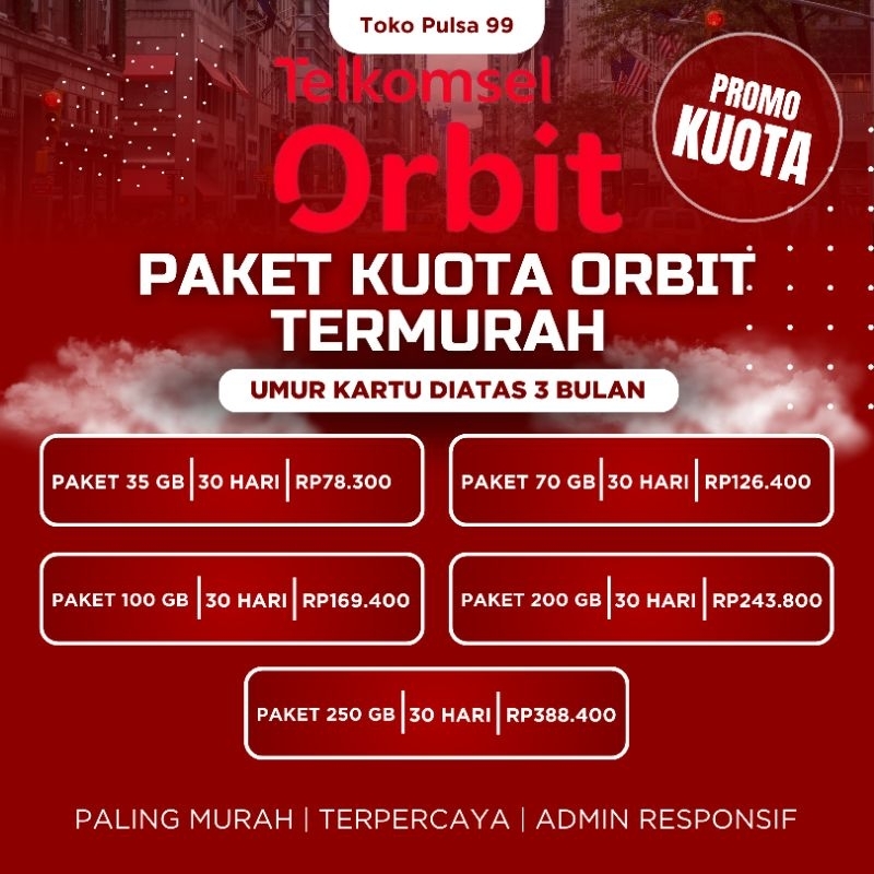 PAKET DATA ORBIT | TELKOMSEL ORBIT | PAKET ORBIT TERMURAH | KUOTA ORBIT