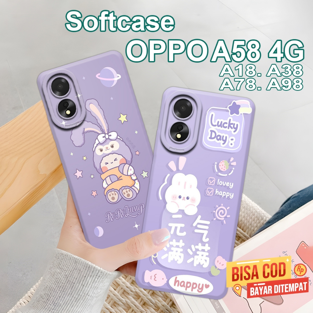 Softcase Oppo A18, A38, A58 4G, A78, 98 Motif Lucu Banget Case Pelindung HP Oppo NEW Anti Slip COD