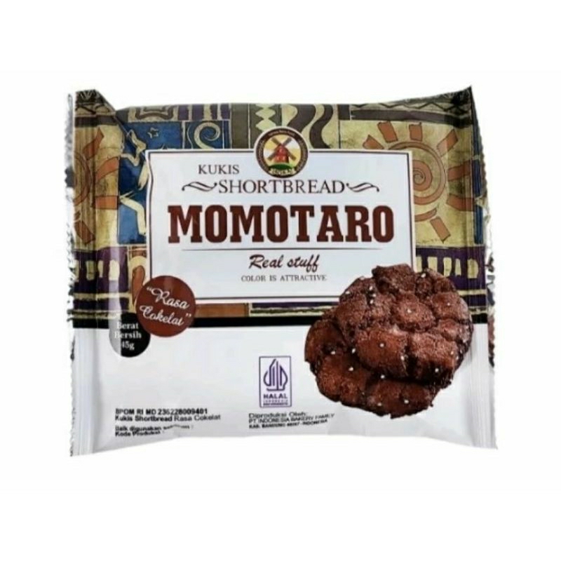 

Momotaro kukis shortbread rasa cokelat 4pc@ 45g