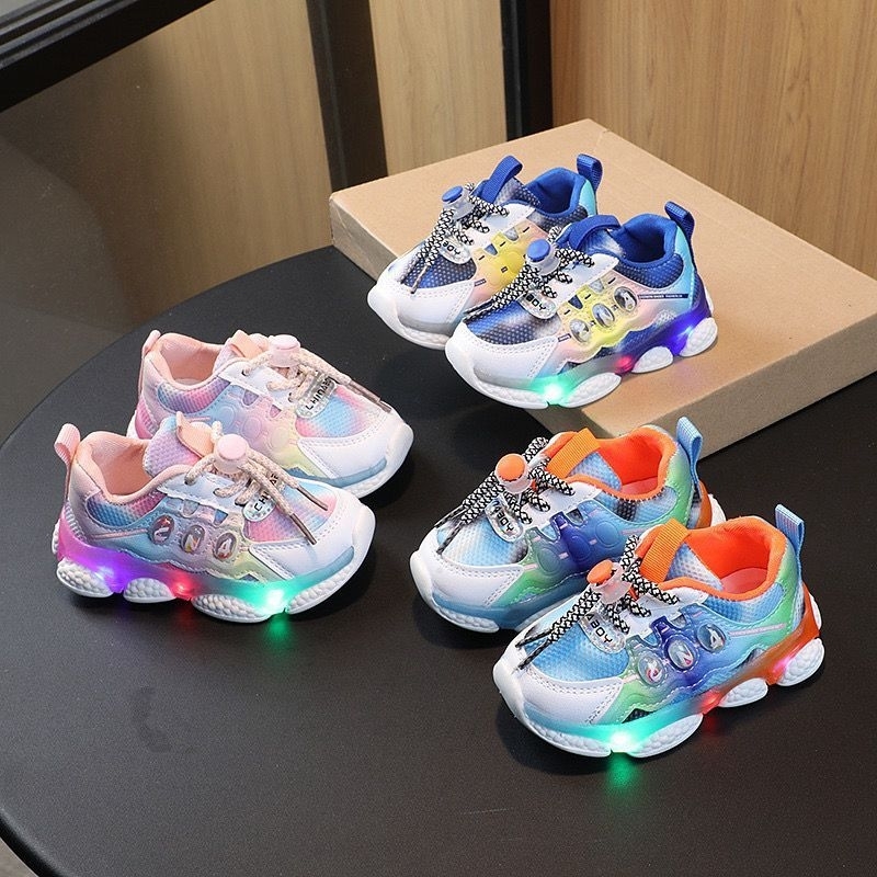 sepatu sandal LED import anak laki-laki perempuan sneakers import  LED sandal anak laki-laki perempu