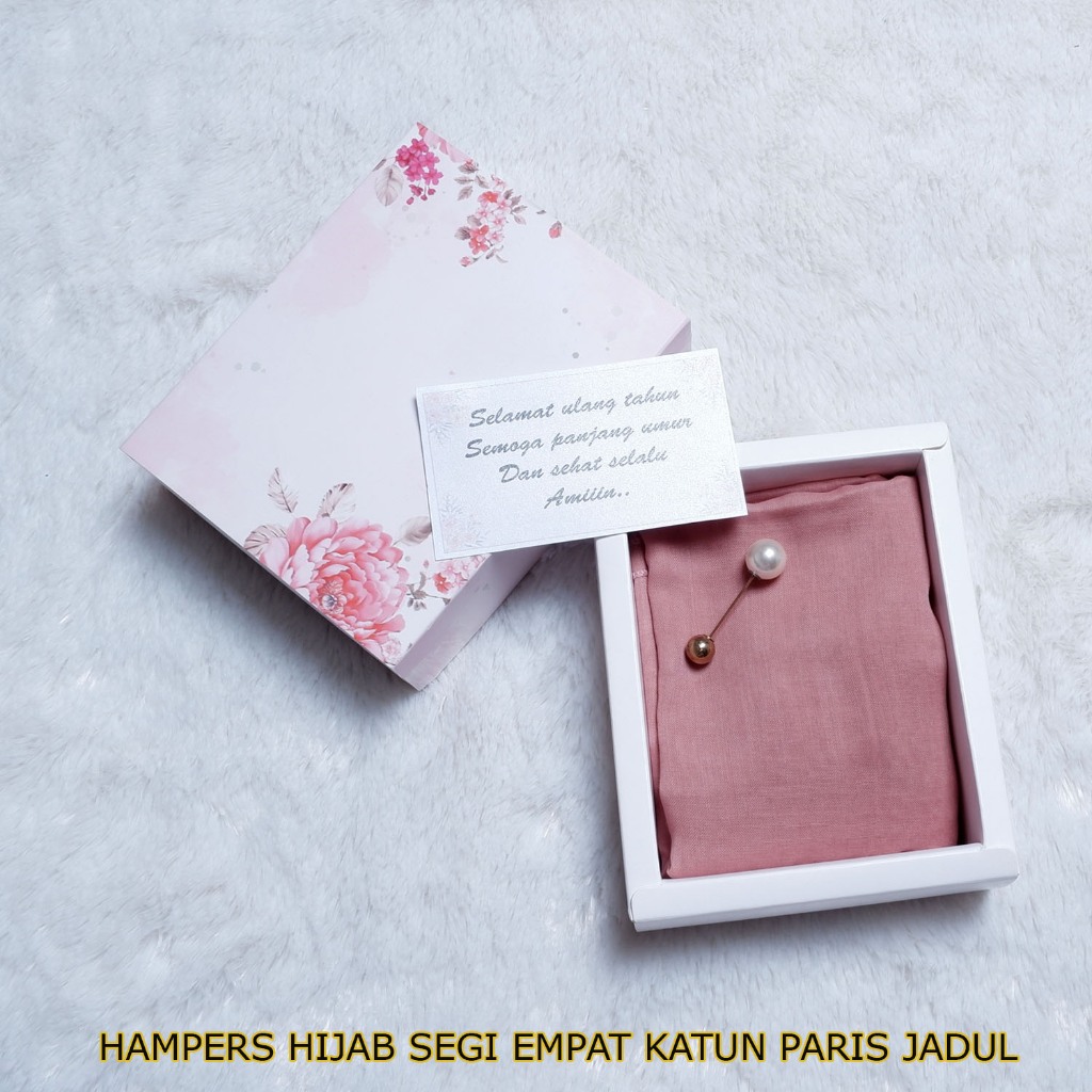 BEST SELLER HAMPERS SATU HIJAB SEGIEMPAT PARIS JADUL / KADO GURU / ULTAH / KERUDUNG