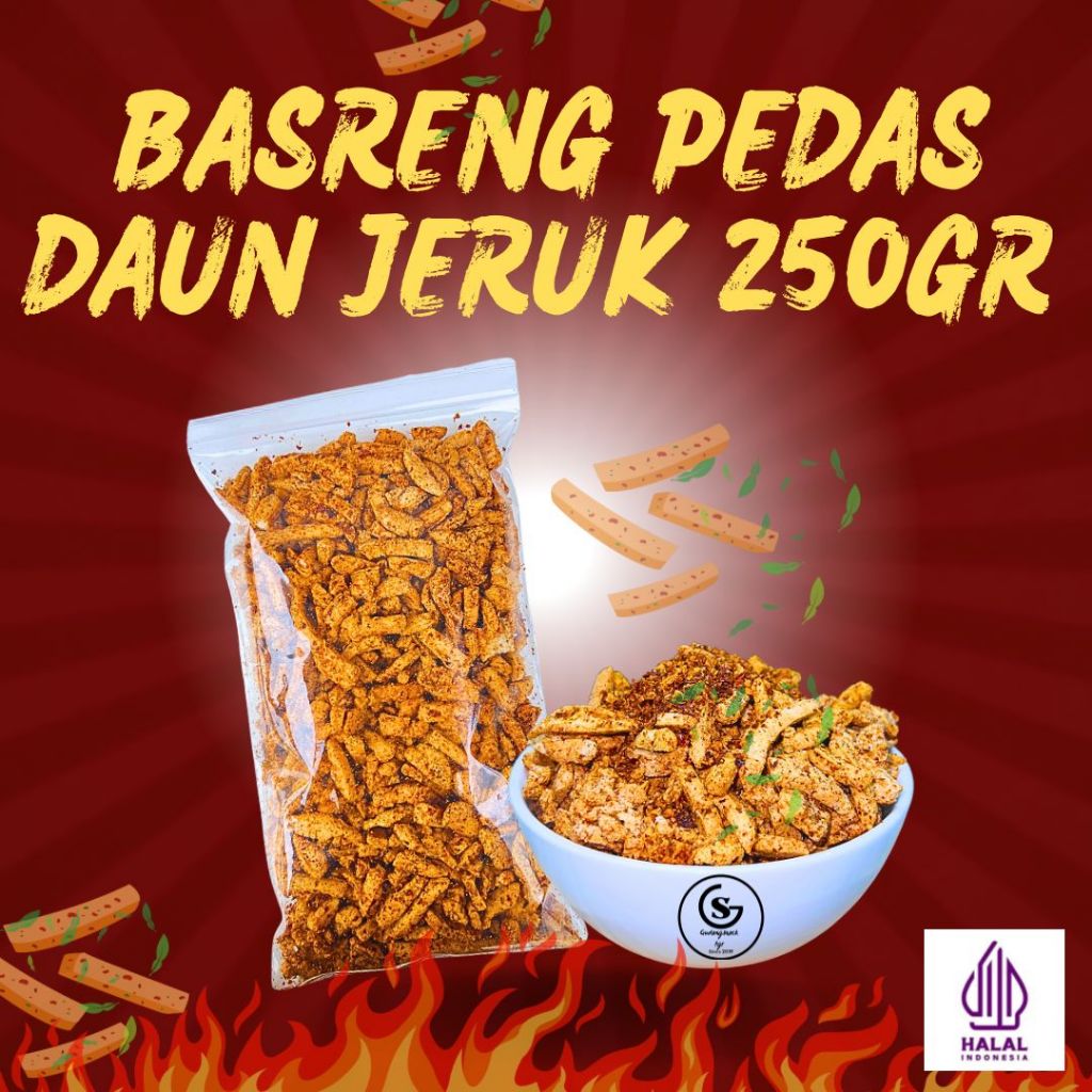 

BASRENG PEDAS DAUN JERUK 250GR Snack Goreng Cemilan