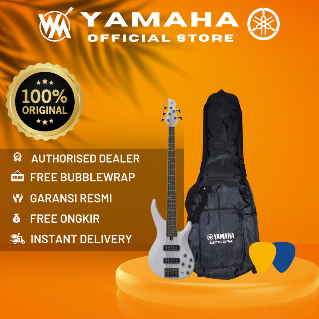 Yamaha TRBX505 Electric Bass /TRBX 505/ TRBX-505 Trans White + SOFTCASE & 2PICK