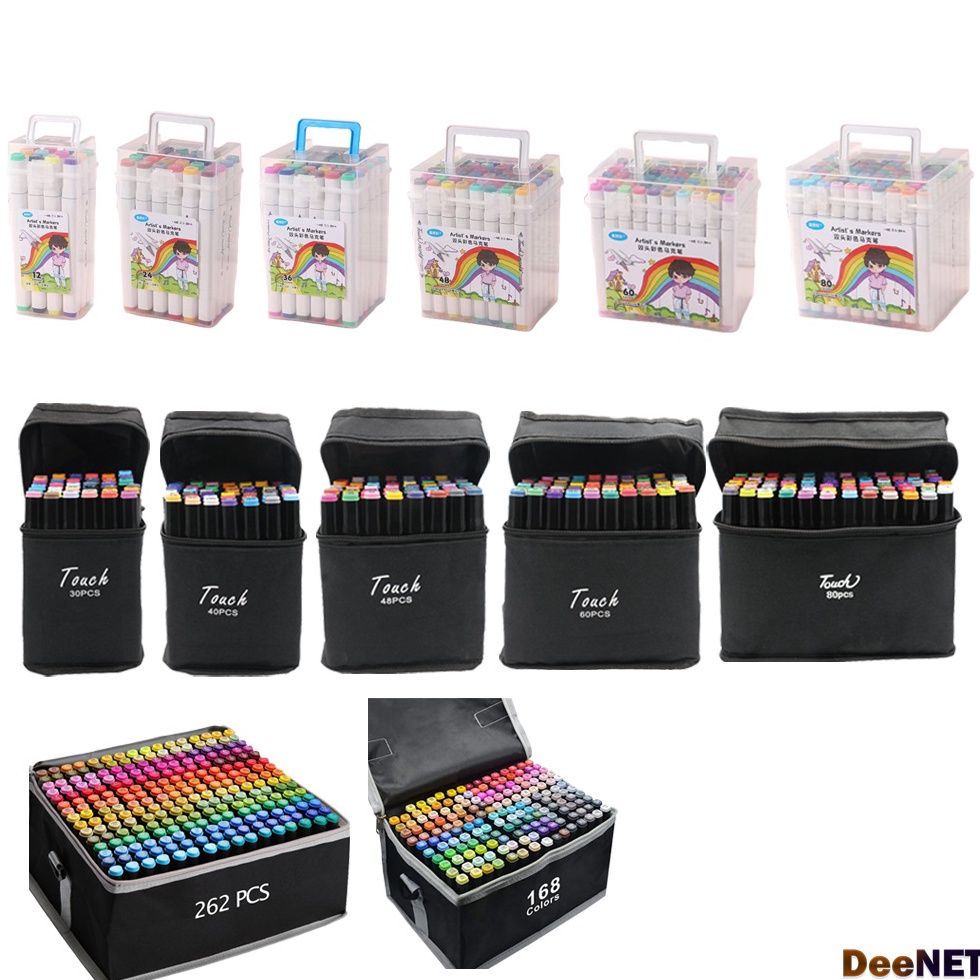 

Touch Spidol Dual Side Fine Art Marker 12 24 3 36 4 48 6 8 168 double headed marker set Multi Color KODE Q2B4