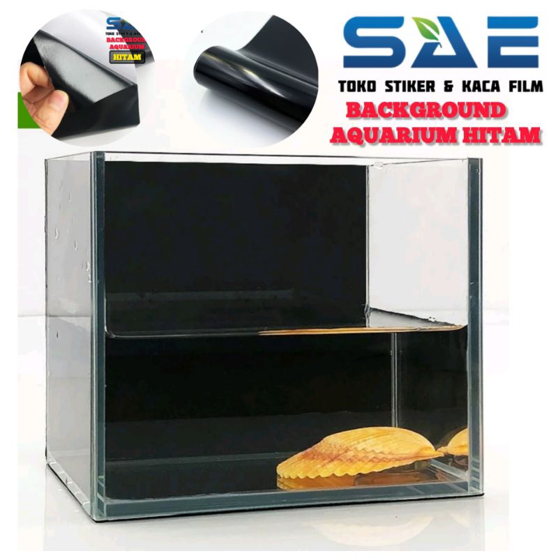 Sticker Background Aquarium Hitam Polos Stiker Kaca Akuarium Begron Belakang