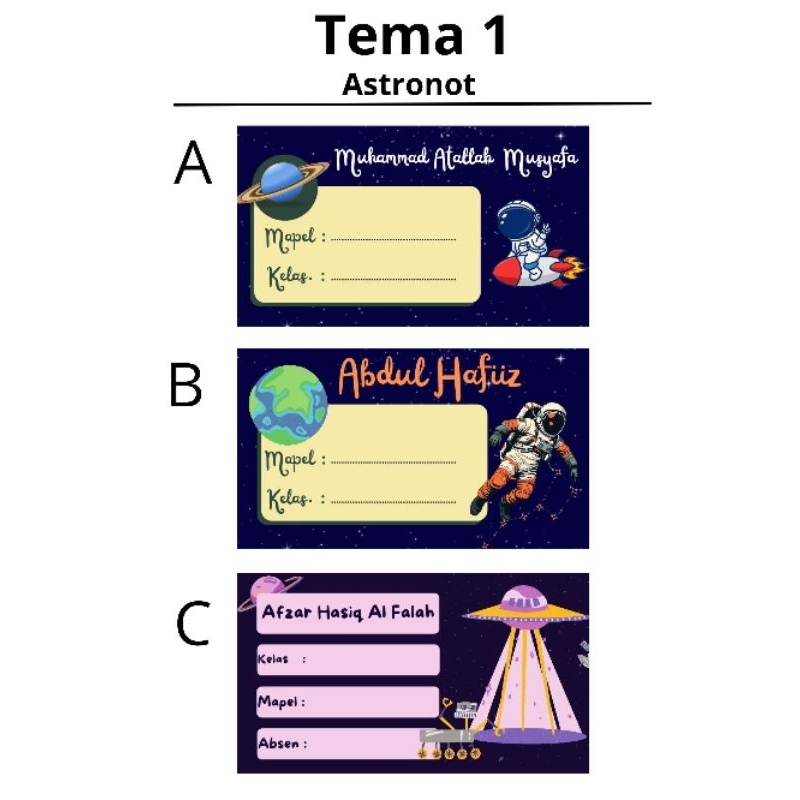 

Label Nama Buku || 44pcs || Perlengkapan Anak sekolah