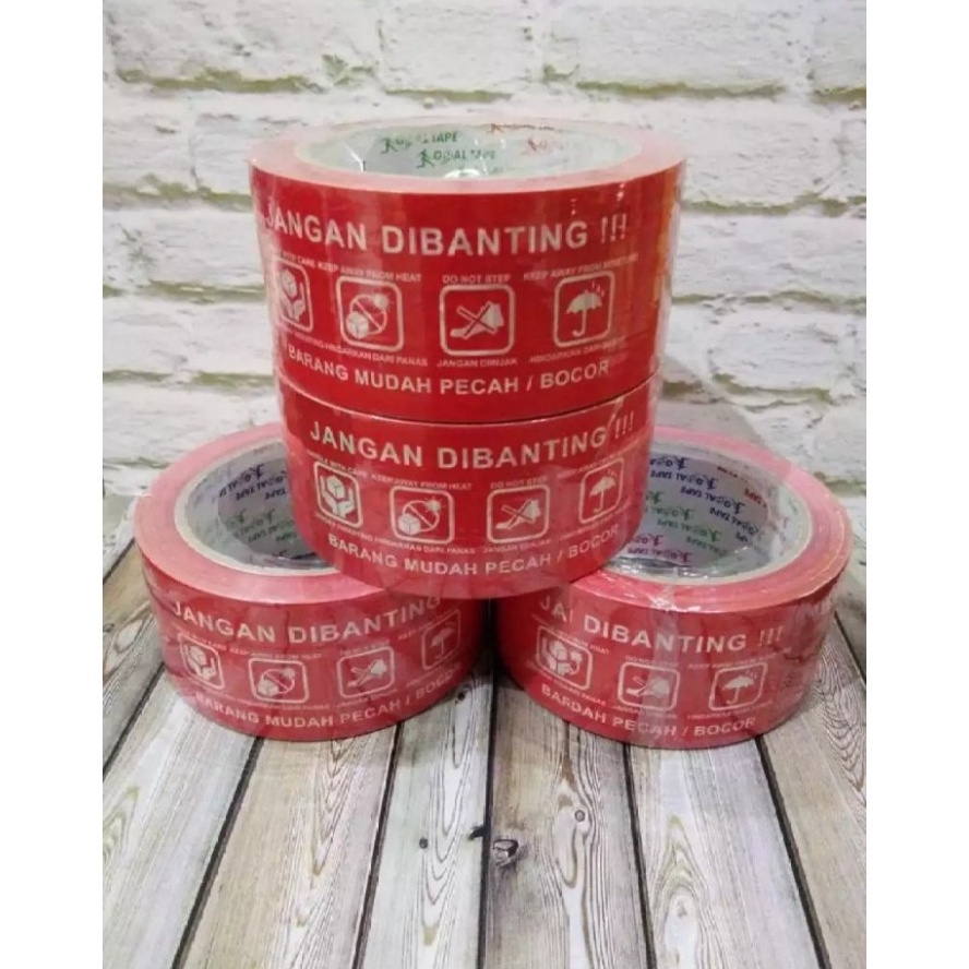 

6 ROLL 1 SLOOP LAKBAN GOAL TAPE 2 INCH X 1 YARD FRAGILE MERAH JANGAN DIBANTING KODE I4K7