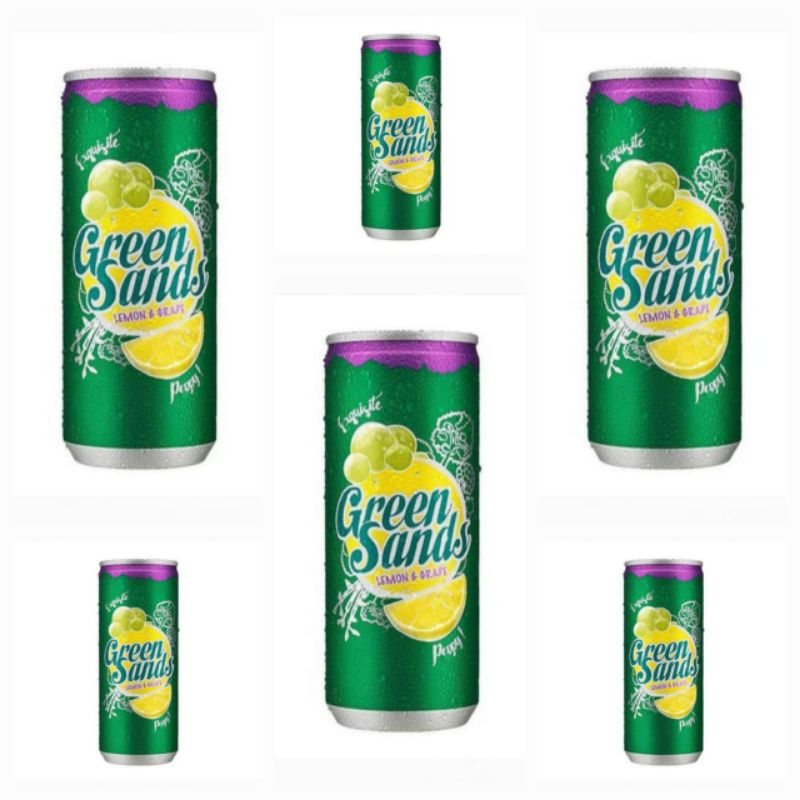 

Green Sands Soft Drink Minuman Berkarbonasi Lime & Grape 250 Ml