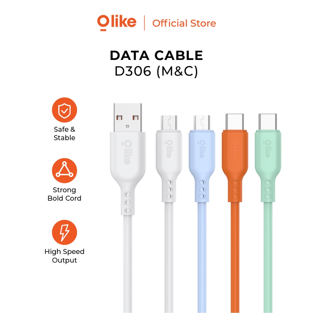 OLIKE D306M Kabel Micro USB OLIKE D306C Kabel Data Type C OLIKE D307M Kabel Micro USB  OLIKE D306L K