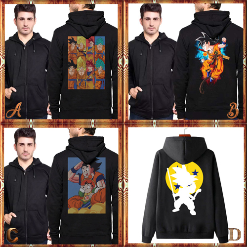 Zipper Hoodie Goku Anime Hoodie Ritsleting Bahan Cotton Fleece | KD-24110502