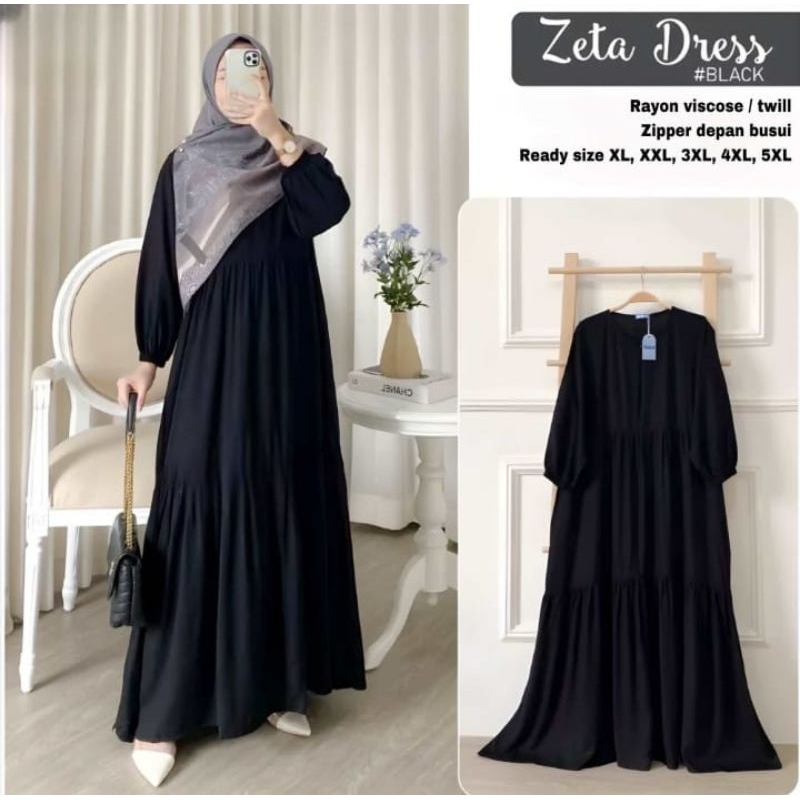 GAMIS POLOS kode ZETA DRESS RAYON TWILL GAMIS JUMBO LD 110 120 130 140 150 PB 140 Maxy Dress Super J