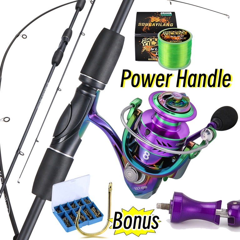 SALE TERBATAS Sougayilang Joran Pancing Set 18cm 51LB 521 Reel Spinning Joran Set Joran UL Carbon Jo