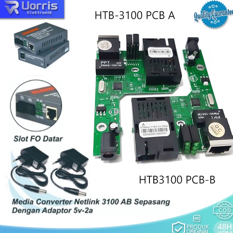 Terpercaya PCB NETLINK HTB31 A B Side A Side B Fiber Optic Media Converter FO