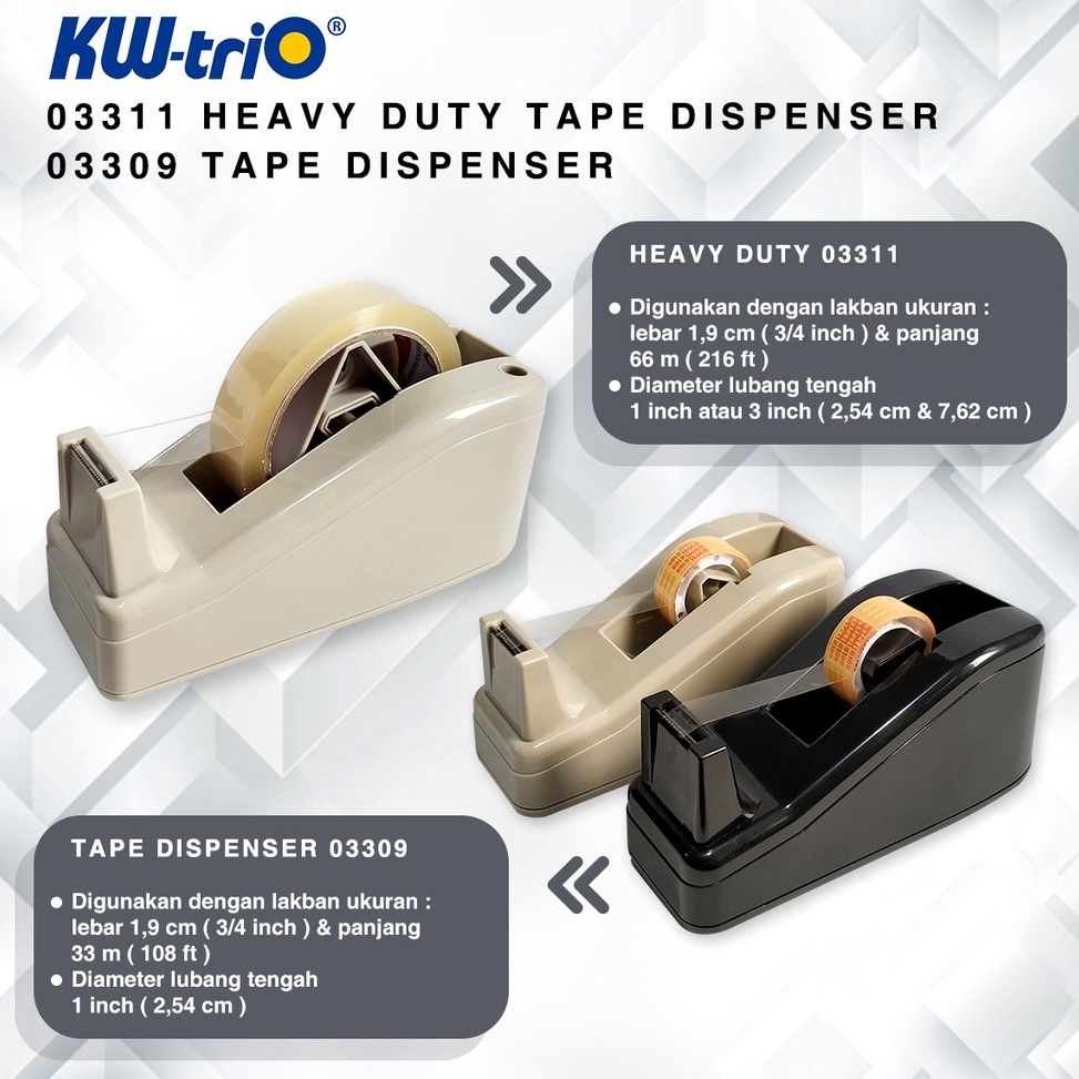 

TAPE DISPENSER made in Taiwan KWTRIO 3311 Gratis isolasi KODE Z6V3
