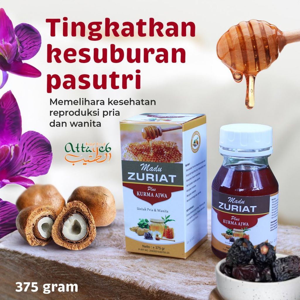 

Madu Promil Zuriat 375gr Plus Kurma Ajwa Madu Zuriyat Promil Suami Istri Program Penyubur Kandungan Wanita Ovuma Agar Lebih Cepat Hamil