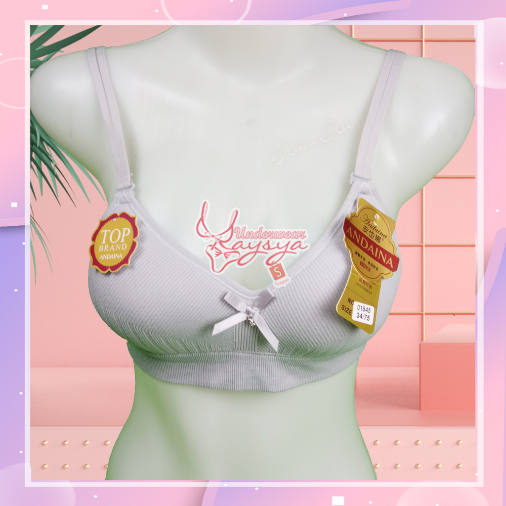 Bra BH Rajut Andaina 01545 I Bra busa tipis dan tanpa kawat Ukuran 34-38