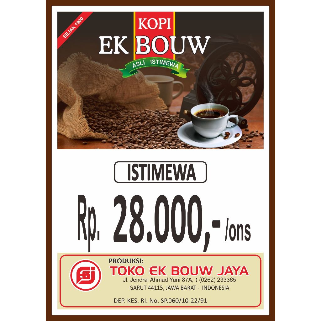 

Kopi Bubuk ISTIMEWA Kemasan 250g