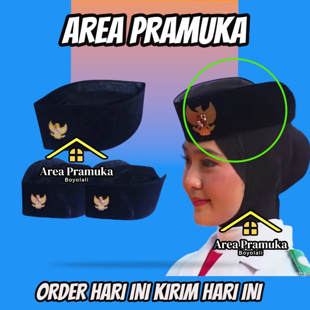 Peci paskibra + pin garuda / peci paskibra putra / peci paskibra putri