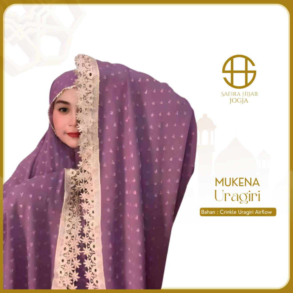 Mukena Dewasa Jumbo Renda by Arshaka Mukenah 2in1 Resleting Dagu Bahan Crinkle Uragiri Airflow Premi