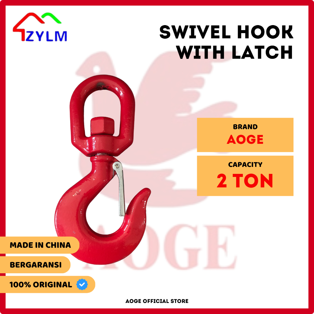 AOGE Swivel Hook with Latch 2 Ton