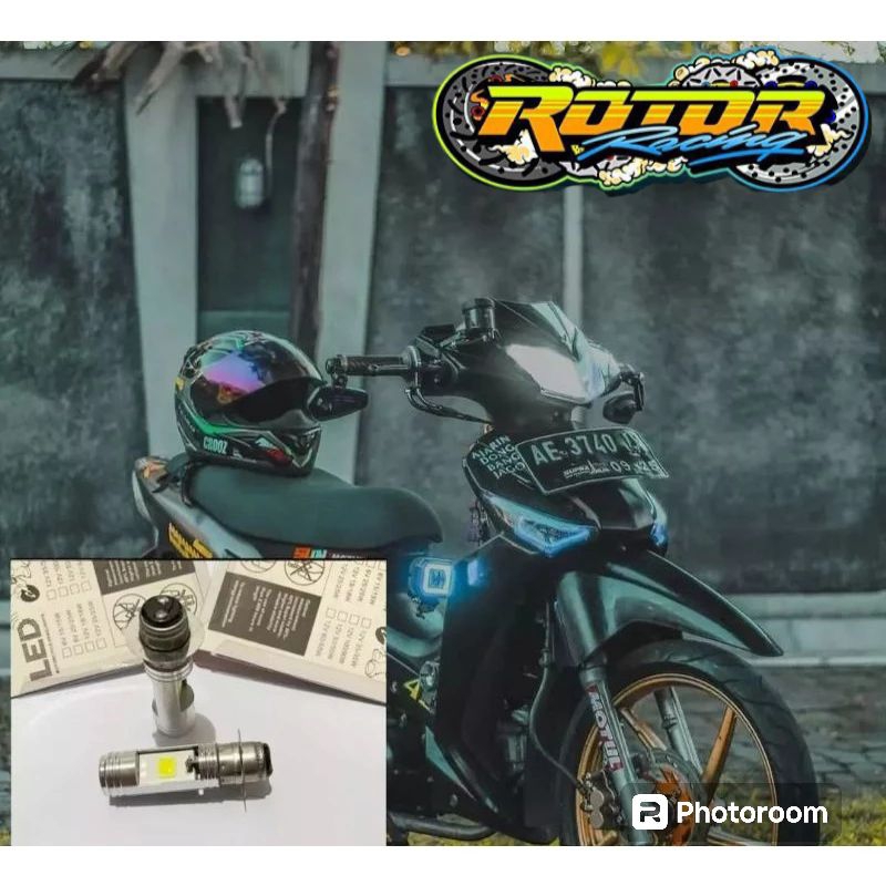 Lampu depan motor led variasi soket h6 nyala putih pnp supra x 125 dll harga 2 pcs lampu led