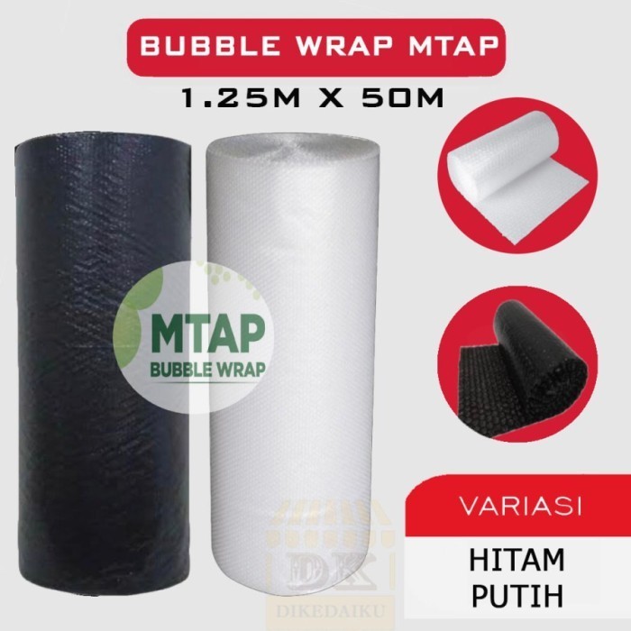 

BUBBLE WRAP MTAP 125cm x 50 meter Buble Plastik PUTIH / HITAM 50METER