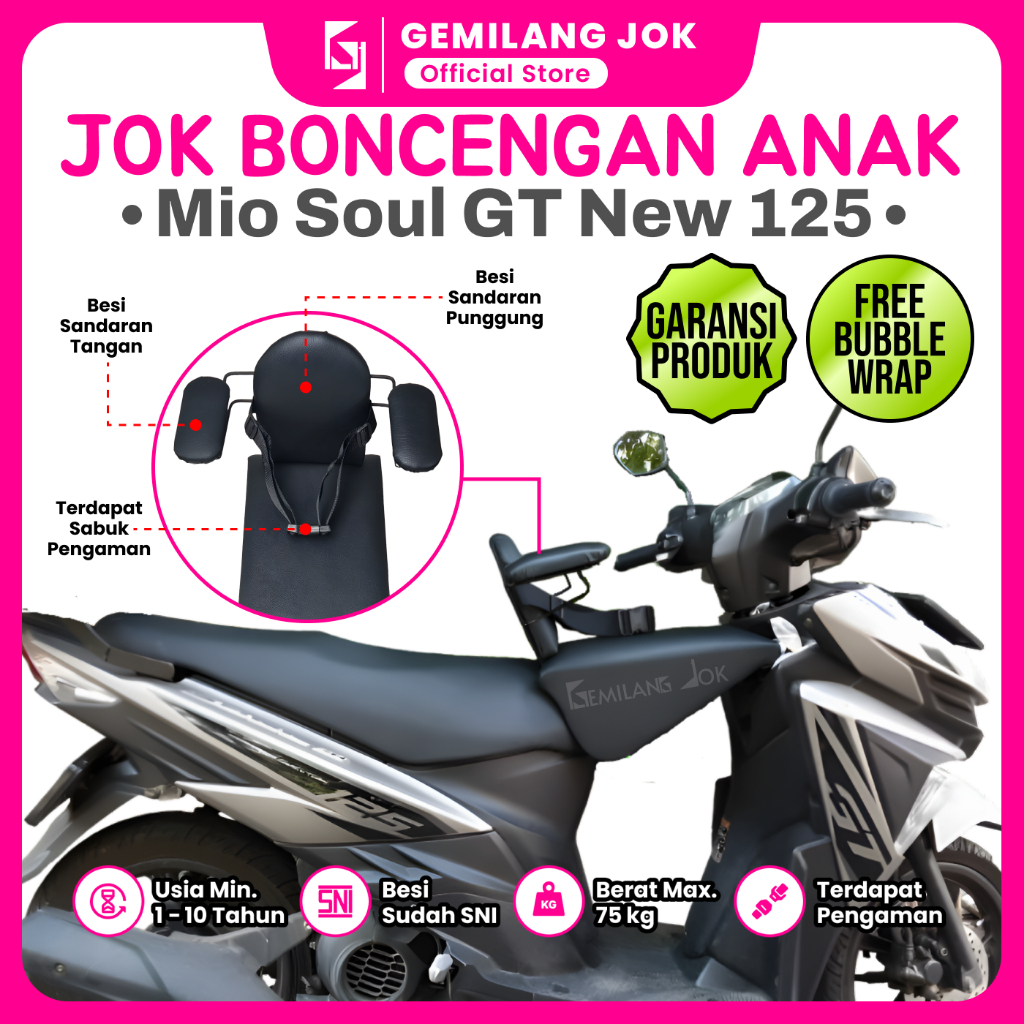 Jok Motor Anak Boncengan Depan Mio Soul Gt New 125 Kursi Dudukan Portable Matic