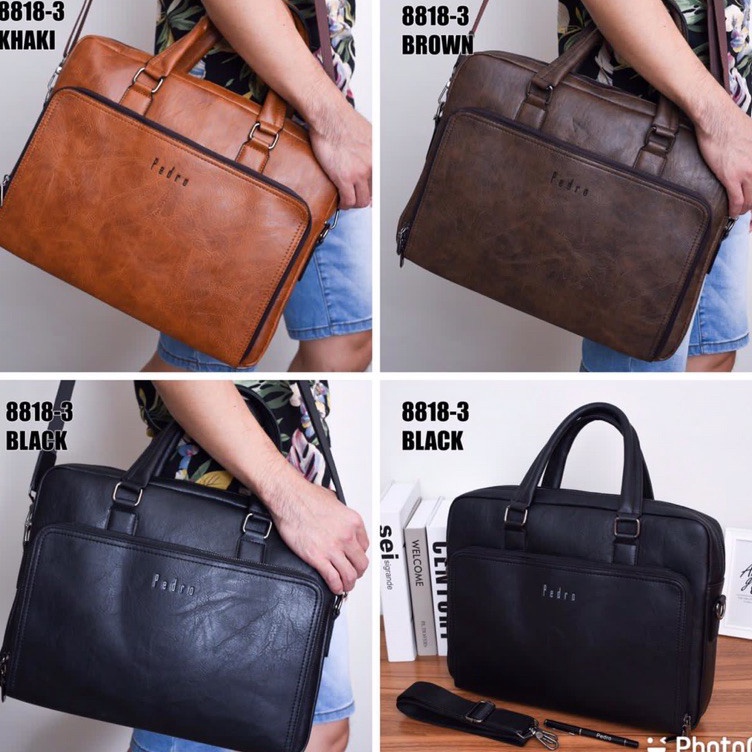 ART Y8O Tas kerja laptop pedro 88183 free pena pedro Tas pria dan wanita selempang murah import